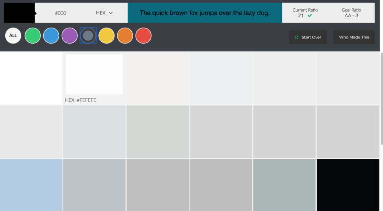 colour contrast analyser multi screen